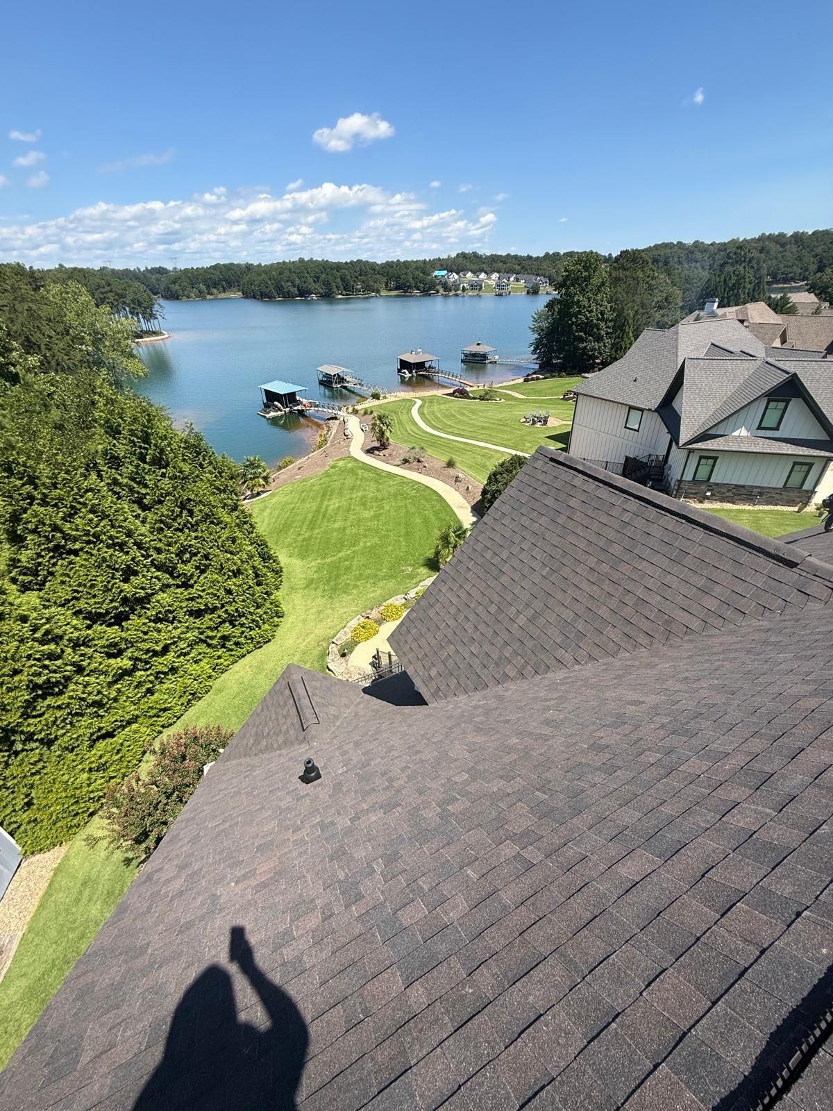 Completed roof on Upstate SC lakefront home